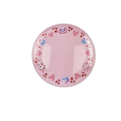 China High Quality Elegant Custom White Glazed Printing Restaurant Viable Round Ceramic Porcelain Dinner Dishes Dishes Set for sale