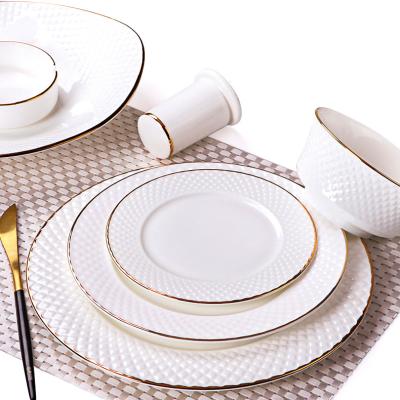 China Factory Sustainable Hot Sale Dinnerware Sets Dishes Western Style Set For 4 Hotel Gold Dinnerware Set Dinnerware for sale