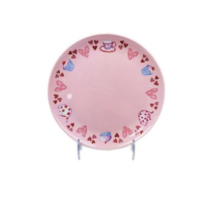 China High Quality Elegant Custom White Glazed Printing Restaurant Viable Round Ceramic Porcelain Dinner Dishes Dishes Set for sale