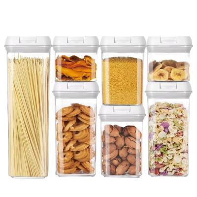 China Creative Safe Reusable Plastic Fresh Preservation Kitchen Storage Box Food Storage Container Set Food Storage Jar New for sale