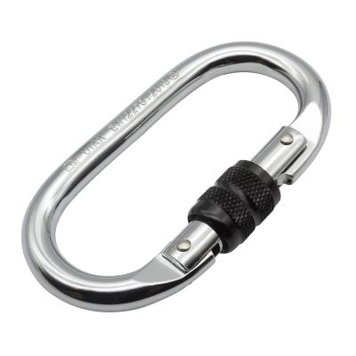 China Good Quality 23KN Smart Oval Forged Bright Steel Carabiner Hook For Height Climbing / Running for sale