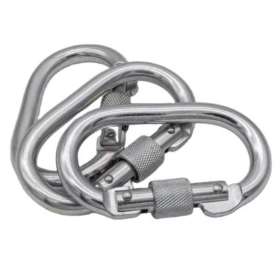 China Heavy Industry Good 23KN Carabiner Factory Oval Safety Screw Steel Carabiner for Harness for sale