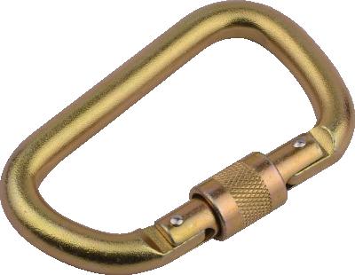 China Heavy Industry Custom Type JENSAN Logo Steel 45KN D Carabiner Climbing Safety Screw Snap Hook For Fall Arrest for sale