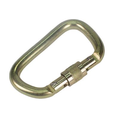 China Heavy Duty Factory High Quality 45KN Oval Swivel Locking Snap Steel Carabiner Hooks For Climbing for sale