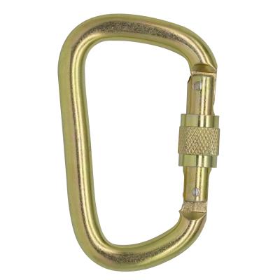 China Heavy Industry Factory Custom Heavy Duty Climbing Steel Gear 45KN Spring Carabiner Loop Hook for sale