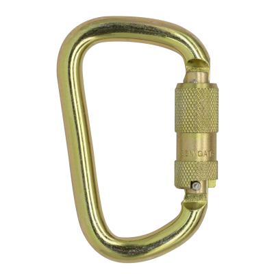 China Factory 45KN Carabiner High Strength Custom D Hook Equipment Accessories/Fall Protection Harness/Seat Belt Forged Carabiner Climbing Steel Self-Locking For Outdoor/Aerial Work for sale