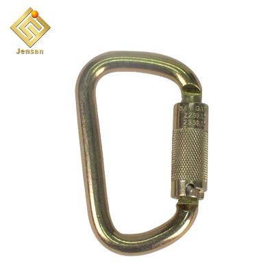 China Heavy Industry Jensan Factory Custom Safety 45KN Hook Rock Auto Lock Heavy Duty Steel Carabiner For Industrial/Aerial Work for sale