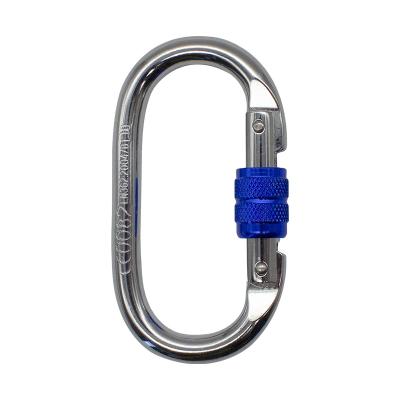 China Jensan Custom Made Oval Carabiner Logo High Quality 25KN Steel Climbing Hook Equipment Accessories/Fall Protection Harness/Safety Belt For Fall Protection Connection Ring for sale