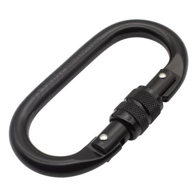 China Hot Sale 25KN Heavy Industry Carabiner Steel Screw Hook Safety Hook For Fall Protection for sale