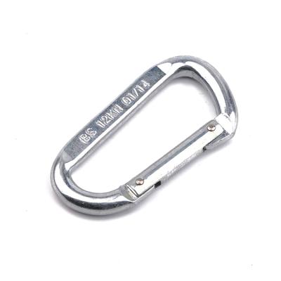 China Factory 80mm Length Small Metal Carabiner Steel Safety Carabiner Hook Equipment Accessories/Fall Protection Harness/Safety Belt For Climbing for sale