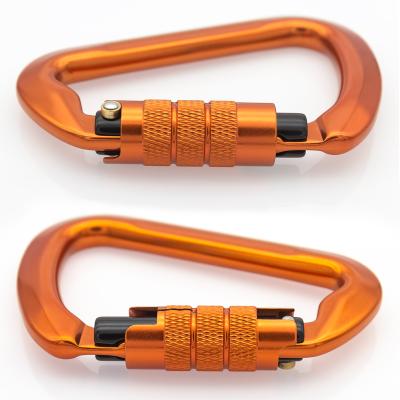 China Custom Heavy Industry JS 30KN Carabiners Heavy Duty Aluminum Self-Locking Hook For Climbing for sale