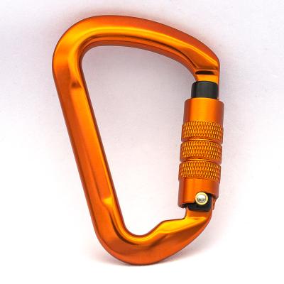 China Custom Heavy Industry 30KN Aluminum Carabiner Twist Locking Carabiner Hook For Climbing for sale