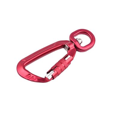 China Aluminum Equipment Accessories Accessories/Fall Protection Harness/Safety Belt Self Locking Carabiner To Swivel Pear-Shaped Carabiner Hook for sale