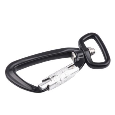 China Custom Heavy Industry 5KN Swivel Aluminum Carabiner 7075 Carabiner Snap Hook For Dog Leash for sale