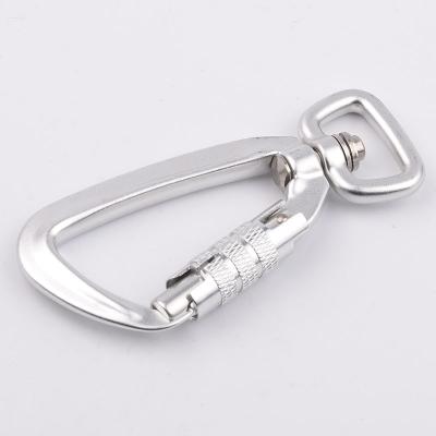 China Outdoor Aluminum Carabiner Accessories Equipment Accessories/Fall Protection Harness/Safety Belt Climbing Multi Tool 5KN Swivel Carabiner Hook For Hiking for sale