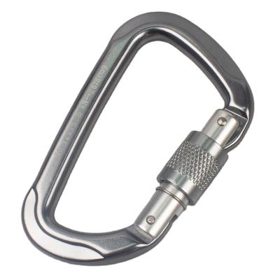 China High Quality Aluminum 26KN Screw Gate Accessories Equipment/Fall Protection Harness/Safety Belt Locking Carabiner Hook For Outdoor for sale