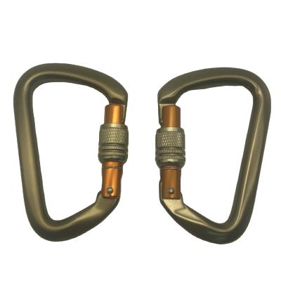 China Heavy Industry JS Factory Custom High Quality 26KN Aviation Carabiners Aluminum Safety Screw Hooks For Climbing Fall Protection for sale