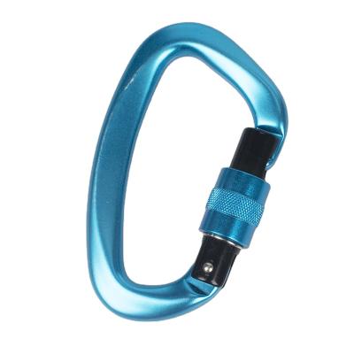 China Small Custom Aluminum 25KN Carabiner Carabiner Safety Screw Hook For Climbing for sale