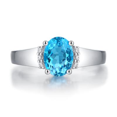 China Other Popular Outstanding Quality Blue White Moissanite Ring for sale