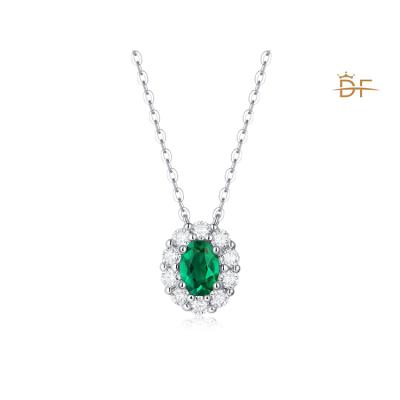 China FASHIONABLE Factory Direct Green Cut Moissanite Gemstone Emerald Bead Necklace for sale