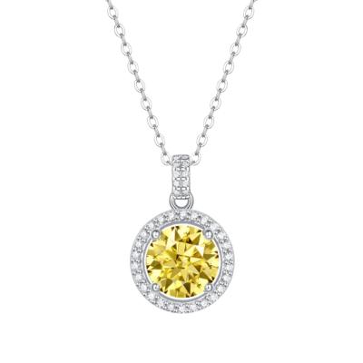 China FASHIONABLE Top Quality Authentic Yellow Stone Moissanite Necklace on White American for sale