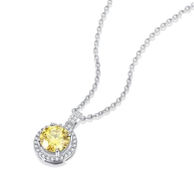 China FASHIONABLE New Design Authentic Shape Pendant Yellow Gold Lab Diamond Necklace for sale