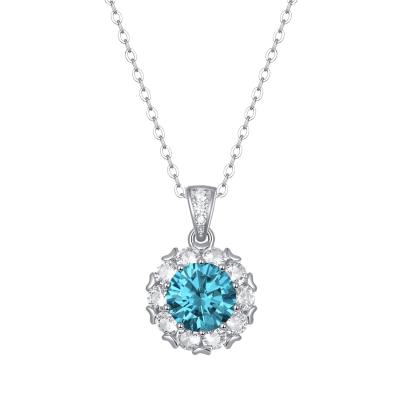 China Trendy Popular Outstanding Quality Rainbow Zodiac Sign Moissanite Necklace for sale