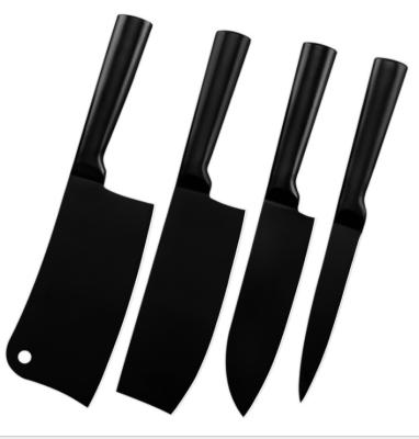 China 4 Pieces Stainless Steel Kitchen Knife Set Disposable Chef Knife Set With Black Nonstick Coating Surface for sale