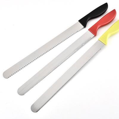 China Disposable High Quality 12inch Stainless Steel Bread Knife Ham Slicing Knife for sale