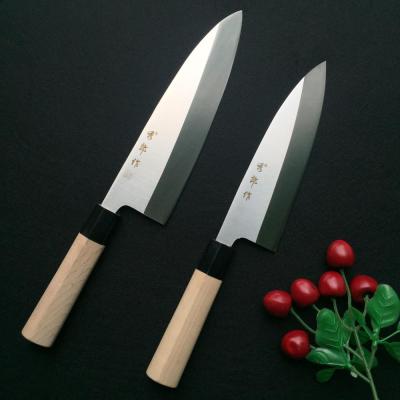 China 2pcs Viable Japanese Fish Knife Sashimi Filleting Knife With Maple Wood Handle for sale