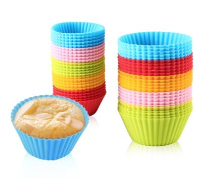 China Mini Disposable Colorful Silicone Cake Cup Cake Mold for Baking with Bigger and Smaller Size for sale