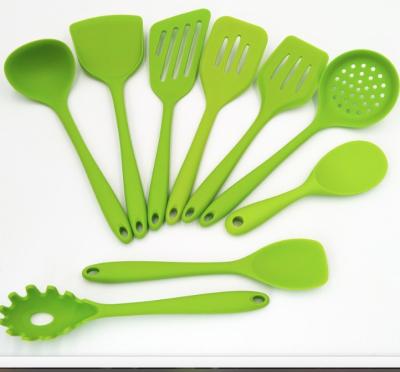 China Sustainable Hot Selling Silicone Kitchenware 9 Pieces Non-stick Cooker Cooking Tools Utensils for sale