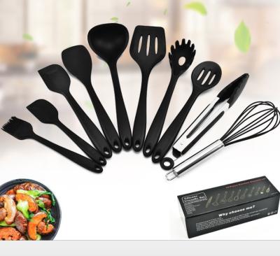 China 10 Pcs Non-Stick Kitchen Utensil Set Sustainable Silicone Pot Spoon Shovel Pot Utensil Set Kitchen Tools for sale