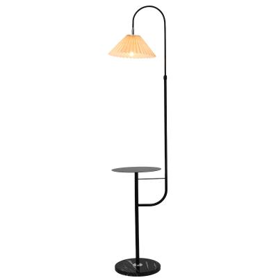 China Modern Simplicity Nordic Minimalist Black Wrought Iron Floor Lamp With Shelf For Bedroom Floor Lamp for sale