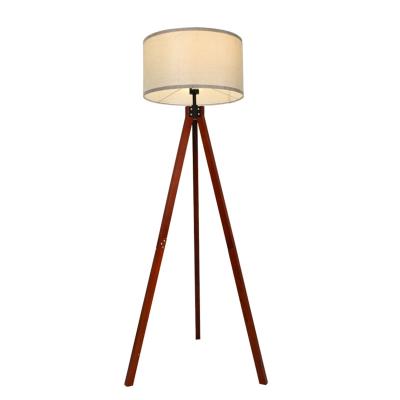 China Art style living room sofa Nordic minimalist wooden tripod floor lamp vertical floor lamp for sale