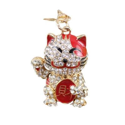 China Wholesale Fashion Fasion Lucky Bag Buckle Creative Korean Explosive Car Metal Cat Key Chain Pendant for sale