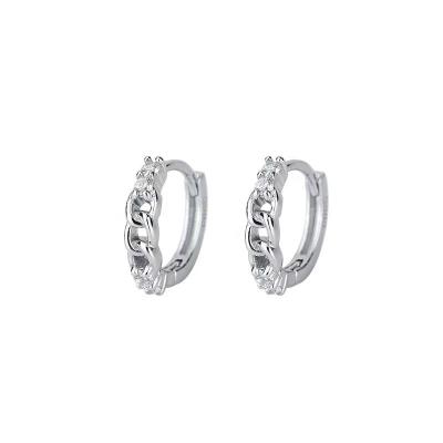 China 999 Sterling New Romantic Silver Border Hollow Stud Earrings For Women French Institute Of Statistics Diamond Retro Earrings Luxury Twist Earrings for sale