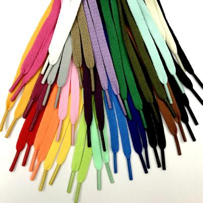 China Hot Selling Flat Multi-colors 0.8 Cm Wide Flat Shoe Laces Strings For Running Trainers 140 Cm for sale