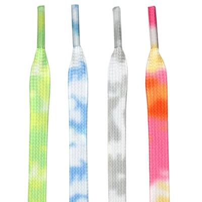 China Wholesale Flat Polyester Dye Tie Fashion Flat Shoe Laces For Sport Increasing Boots 180cm for sale