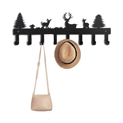 China Forest Coat Hooks Wall Mounted Metal Traditional Towel Hook Animal Deer Holder Key Hangs Bag Hanger for sale