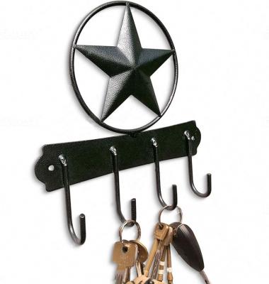 China Hot Sale Wall Decor Multi Star Rustic Rustic Metal Rack Main Hanger Hooks for sale