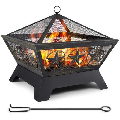 China 24in Metal Fire Grate Outdoor Wood Burning Bowl Fire Pit Stocked Outdoor Fire Pit For Backyard for sale