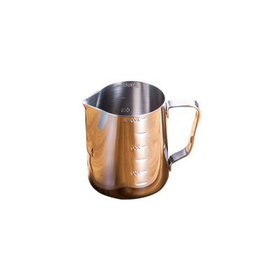 China 350ml Sustainable Headed Mouth With Scale Coffee Art Latte Small Stainless Steel Milk Jugs for sale