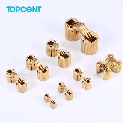 China Topcent Modern Furniture Hardware 180 Degree Small Hinge Barrel Hinge Cylinder Concealed Brass Hinge for sale