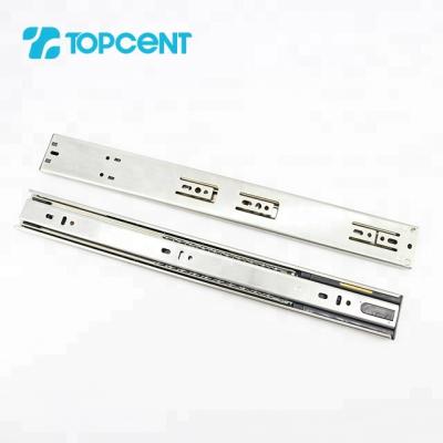 China Topcent Modern Ball Bearing Center Mount Telescopic Soft Narrow Drawer Slide for sale