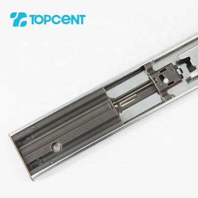 China Topcent Furniture Hardware Full Extension 3 Folds Rail Metal Cabinet Runners Modern Soft Closing Drawer Slides Ball Bearing for sale