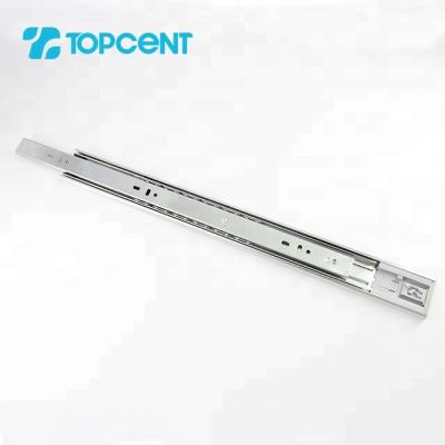 China TOPCENT 45mm Modern Telescopic Drawer Channel Ball Bearing Drawer Slider Soft Close Push To Open Ball Bearing Slide for sale