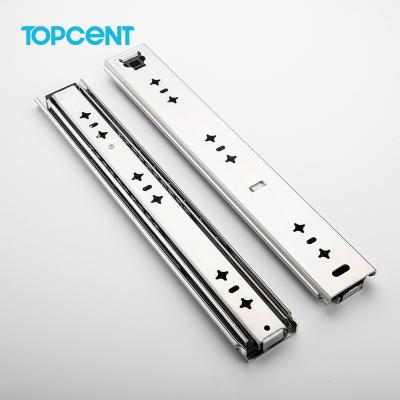 China Topcent Modern Side Mount Undermount Extension 3 Fold Full Stainless Steel Hardware Drawer Rails for sale