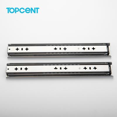 China TOCPOENT Modern Push Lock Heavy Duty High - Temperature - Resistant Cold Rolled Telescopic Steel Ball Bearing Channel Drawer Slide for sale