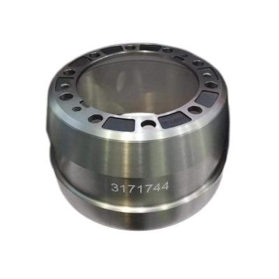 China Truck Brake System Parts Cast Iron Brake Drum Factory in China 3171744 V Olvo Brake Drum for sale